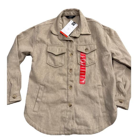 Member's Mark Jackets & Blazers - Wool-Blend Shacket Jacket - Beige